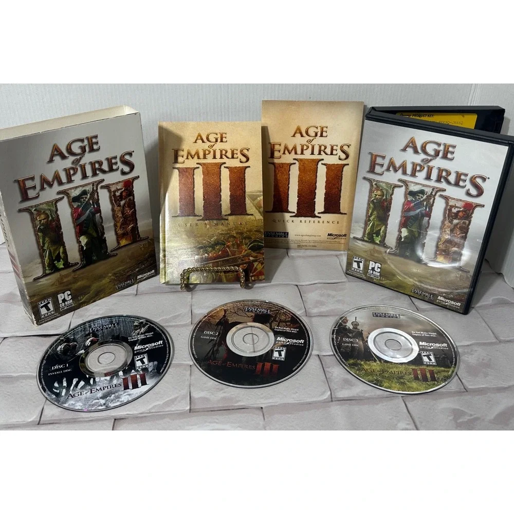 Age of Empires III PC 2005 Big Box Complete 3-Disc Set Manual Microsoft‎ RTS